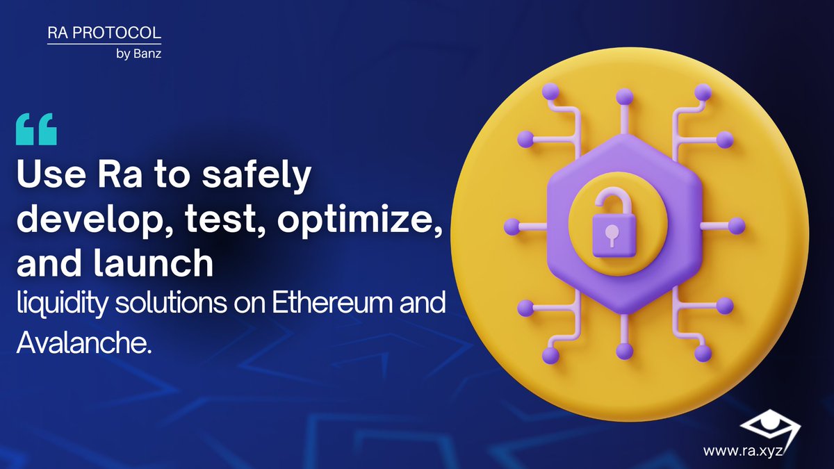 ProtocolRa's tweet photo. You can use Ra across the full blockchain development cycle; use Ra to safely develop, test/simulate, optimize, and launch/deploy liquidity solutions on Ethereum and Avalanche. 

#Dapp #liquidity #blockchain https://t.co/FuIaEyoSqR