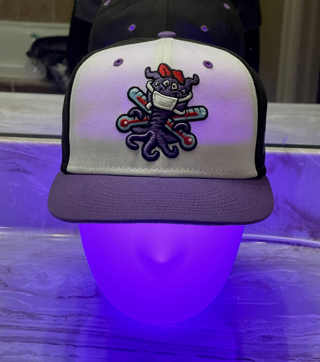 Today’s #HatOfTheDay (modeled by ISKÄRNA, the weird @IKEAUSA glowing head) is from the Memphis Fever Germs (@memphisredbirds) Big thanks to @patlarson1 for showing us this hat on his #MiLBHatHistorySeries!