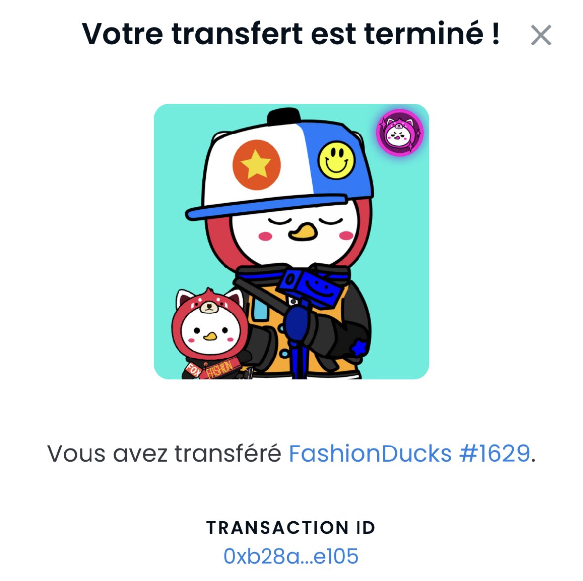 tickatsnft's tweet photo. Giveaway Result :

Congrats to #222 for winning 1 FashionDuck NFT @leung_willy 

Congrats to #361 for winning 1 Lucky Tickat NFT and 1 guaranteed WL for upcoming collabs. @ArtemisCayde 

#freemint #NFTGiveaway #NFT #cohesivecommunity https://t.co/ZDh6rUqBoO