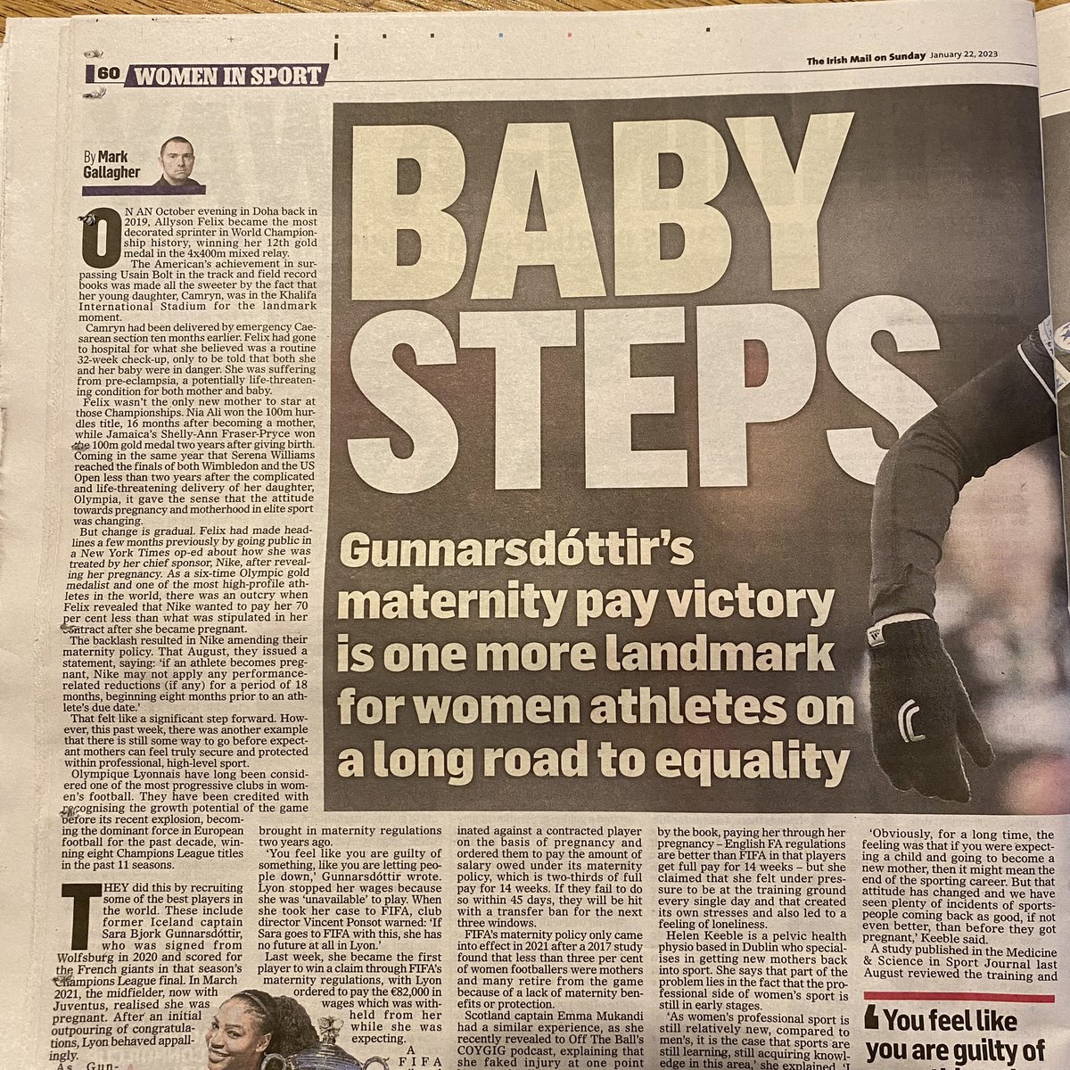 HKPelvicPhysio's tweet photo. Fab article in todays @IrishMailSunday - Baby Steps by @bailemg 

Delighted to have contributed to this piece. The tide is turning 👏🏽

@HealthUmi @_ISCP_ @ThePOGP @WomeninFootball @Womeninsport_uk @sportireland @SiobhanOConnor3 https://t.co/DLEZWS5fvF