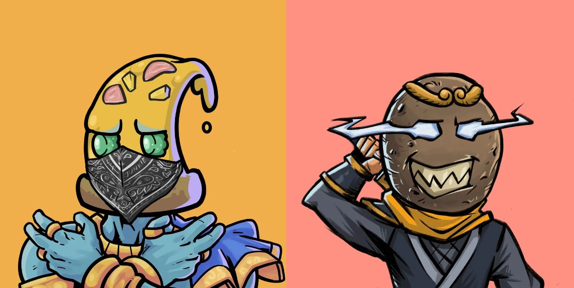 Ready for the Franchise Pass! Who will win?

These are my favorite two: El Hawaiiano and Spud Wukong. These are temp names for now, open to suggestions😅

BTW, If you haven't already done so, check out <a href="/VeggieMatesNFT/">Veggiemates</a>. Looking forward to seeing their plans come to fruition.