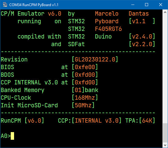 guidol70's tweet image. recreated (because I lost the version) #RunCPM v6.0 for #PyBoard #STM32
but now with STM32Duino v2.4.0
github.com/guidol70/RunCP…