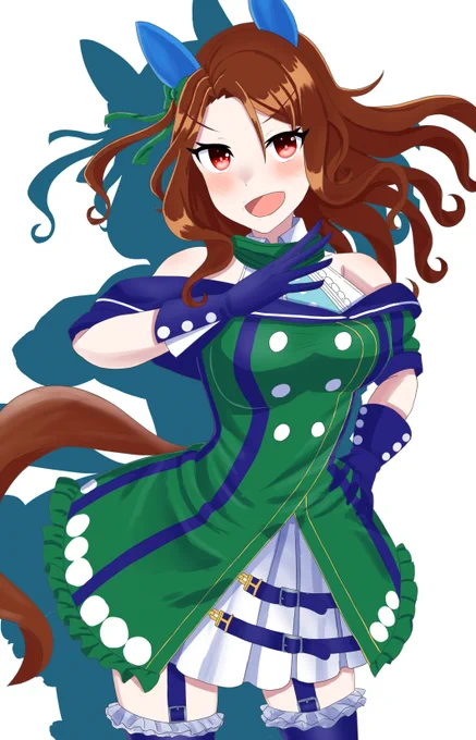 #ウマ娘 #キングヘイロー 久しぶりに勝負服描いた 
