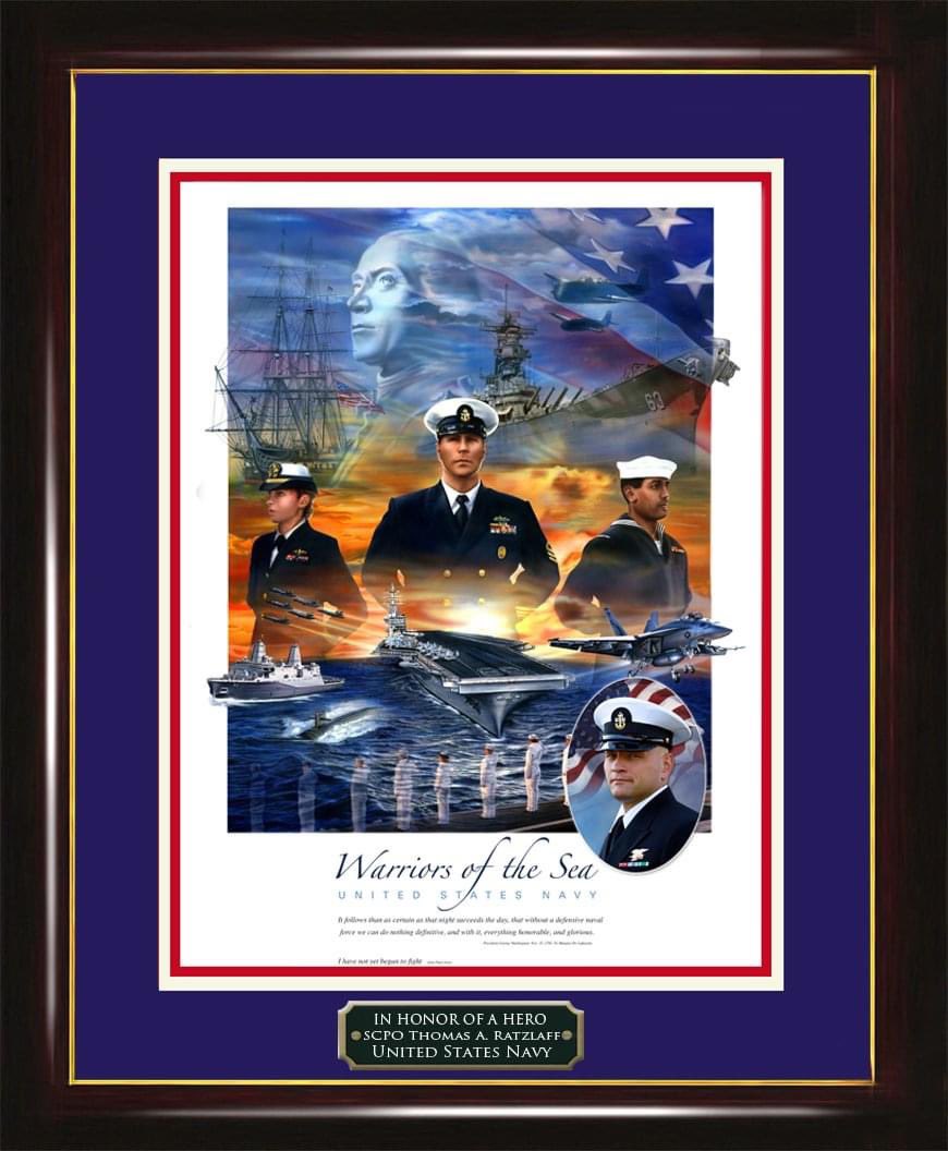 The History of the Navy: Warriors of the Sea
 
Anchoring the base of the painting before God and Country, naval seaman salute to the 'Blue of the Mighty Deep; Gold of the Gods Son*.

#raysimon #raysimonart #USNavy #usnavyhistory #art #artwork #painting #giclee #unitedstatesnavy