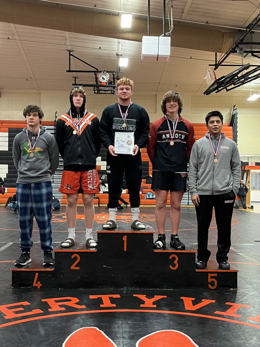 Congratulations to our ACHS wrestlers who medaled at the Lake County Invite.  Chase Nobling, E Albino, Caleb Nobling, B Vazquez and S Gomez.  #victoryisours