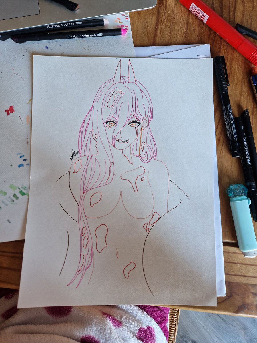 LaubuAsuya's tweet photo. Bienvenue à toi Power 😈🩸Chain Saw Man ❤️ 

Voici ma version de Power, j'espère qu'elle vous plaira ♡
J'ai eu un réel plaisir de la faire car j'aime trop ce style de dessin 🥰 https://t.co/bmUNPgB3Va