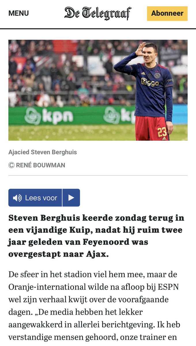 spaanseslof's tweet photo. De @telegraaf plaatst een artikel over Berghuis en hoe de media dingen aanwakkert… Iets waar de @telegraaf ook aan meedoet met deze ‘neus snuitende’ foto van Berghuis. Kies gewoon een normale foto. 🤨 #feyaja #stevenberghuis https://t.co/mLHAEgWCP1