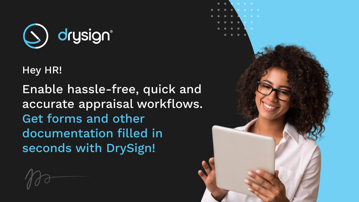 DrySignbyExela's tweet photo. DrySign is the fastest way to get appraisal forms filled and signed by your employees. Your HR team can now look forward to appraisal month instead of dreading the paperwork! https://t.co/WP0tB9mEfs
#GoDigital #eSigning #OnlineSigning #GoPaperless #DigitalSignatures #DrySigning https://t.co/l1rlxaOwty