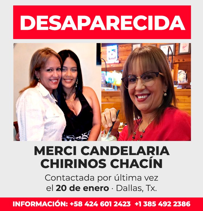 DESAPARECIDA | Es la mamá de una querida amiga, por favor ayúdanos a difundir esta imagen. 

Para contactos: +58 0424-6012423 /+1 3854922386