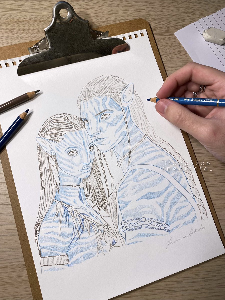forgot to share this on here so here's my sketch of #Jakesully and #Neytiri from Avatar
hope you like it! ✍🏻

#Avatar #AvatarTheWayOfWater