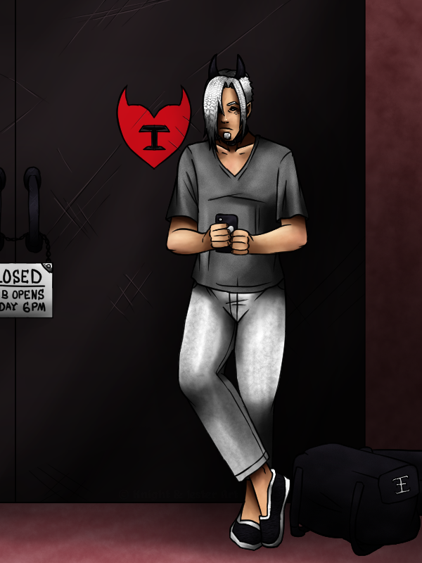 KnightJesterArt's tweet photo. My OC Erexx waiting to be let into Abylon Tavern after returning home from vacation. 

#art #digitalart #oc #originalcharacter #demon #demonman #demonoc #incubus #knightandjesterart https://t.co/XY8BB8p4c0