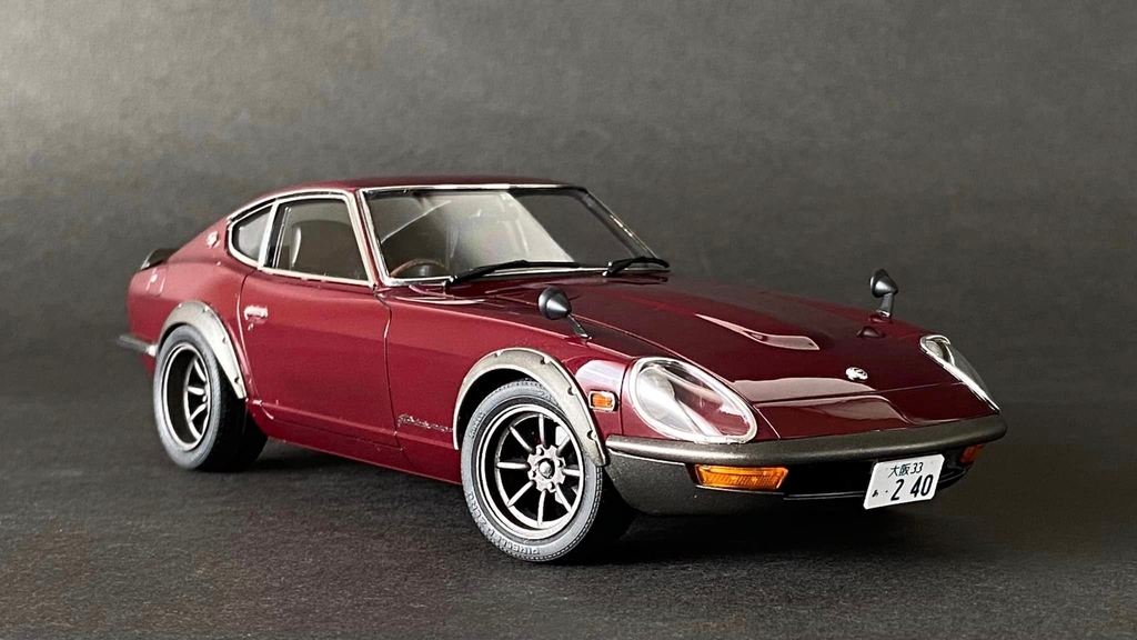hearnshobbies's tweet photo. Tamiya Fairlady 240ZG.  The wheels are Fujimi Watanabe 8 spokes.  The engine room has piping. By Tomo Matsu.

#Repost 
Follow - @hearnshobbies for more

https://t.co/P7shQC4PEM

#Askhearns #hobbies #TheHobbyman #Hobbyman #Hearnshobbies #Melbourne #tamiya #nissan #240zg #fairlady https://t.co/MaXhfSE1A3