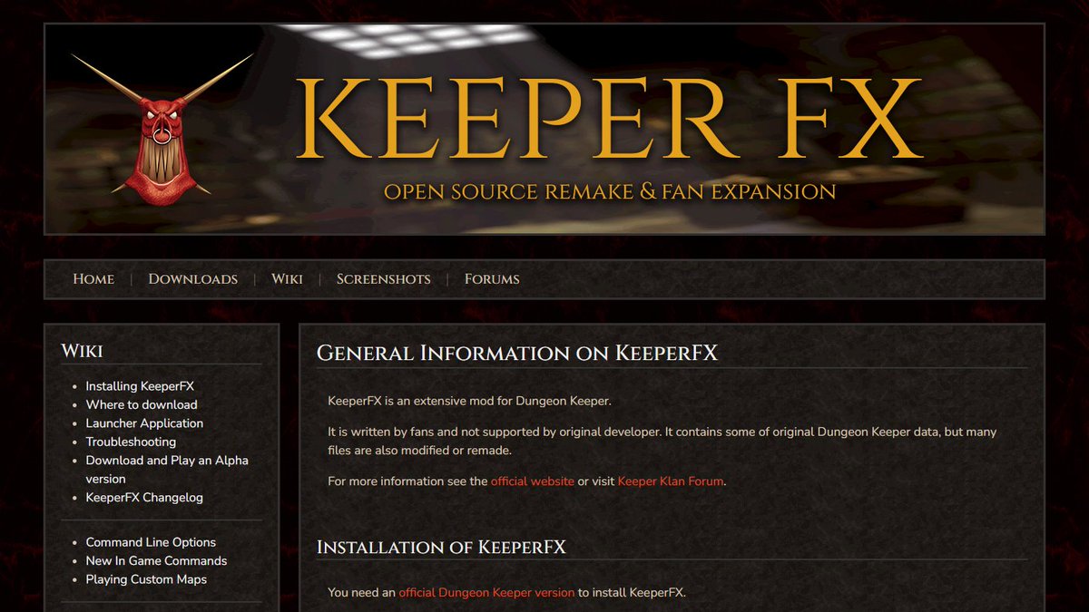 Gamrok's tweet photo. Fans of #DungeonKeeper have been improving the game for years so that it can run in the best conditions on modern computers. I tested it almost 2 years ago and it was already great! π
And now the #KeeperFX mod has an official website: https://t.co/gr2AoYFCl9 ππ₯
#RetroGaming https://t.co/8L9thLS5LA