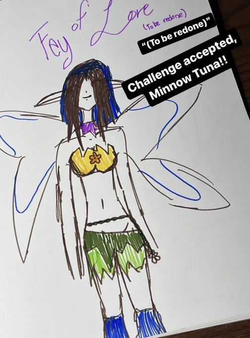 Redrew a piece from when I was 13! 