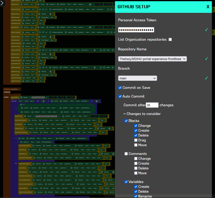 Maybe you #bfportal editors out there find it helpful to use the GitHub plugin to overcome the current issues of saving your experiences🙂
Find a quick run-through on youtube:
youtube.com/watch?v=7XPlNg…
Documentation:
the0zzy.github.io/bf2042-portal-…
#Battlefield2042