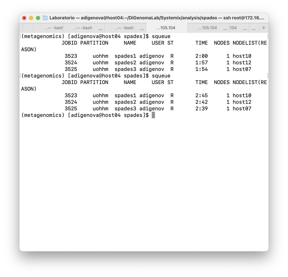 digenoma's tweet image. The @ici_uoh computer cluster running #BeeGFS, #SLURM, and #Ondemand is computing its first jobs!!! The cluster is 1000 cores, 6Tb RAM, and 200TB storage. More applications coming!!! @ici_uoh @uohiggins 🖥️🎉 🎉 🎉