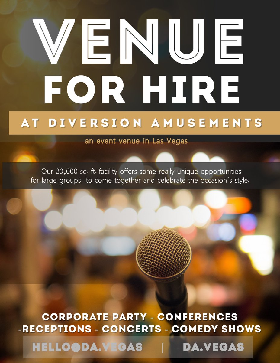 DAeventsLV's tweet photo. A venue in #lasvegas without the red tape. Contact us today for a tour. Hello@da.vegas 
 #vegas #concert #venue #weddingreceptionvenue #concertvenue #concert #comedyshow #barmitzvah #quinceanera #VIP #carshow #corporateevents #expo https://t.co/bPPEhPYCAX