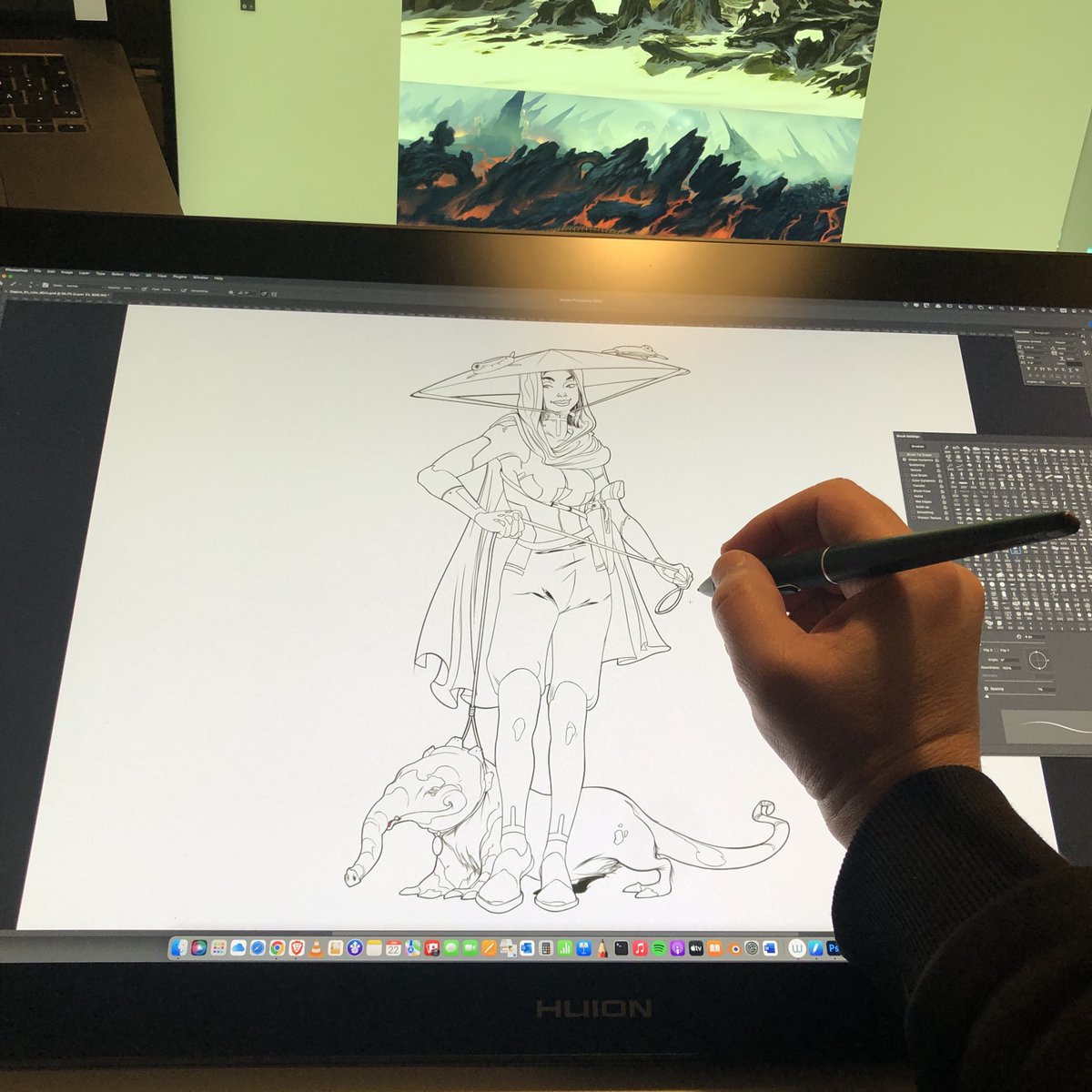 One of us is working on a <a href="/huiontablet/">타블렛</a> and the other one on a <a href="/wacomcintiq/">WacomCintiq</a>… both great devices - don‘t ask which one is better🤗. #huiontablet #huion #2d #digitalartwork #humanlines #inkdrawing