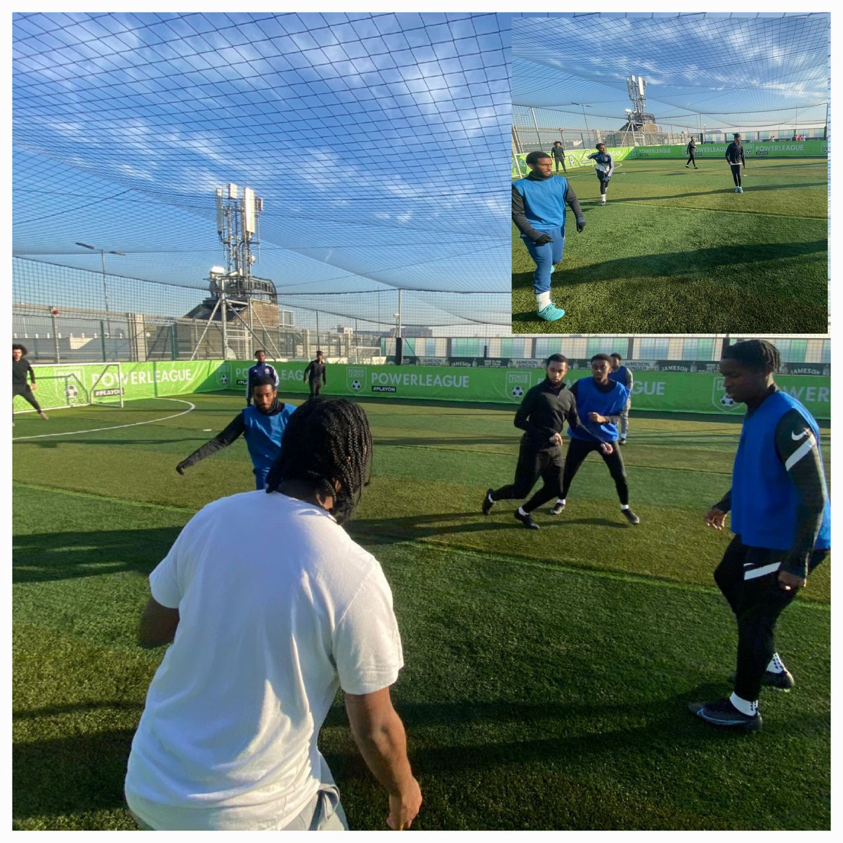 ElaysNetwork's tweet photo. Due to the weather, Elays FC had their game cancelled. But that wasnโt enough to stop the boys from playing football. Thank you to @powerleagueUK Nine Elms #stayactive #sundayfootbal #HealthyLiving https://t.co/S7aLKl6Y2i