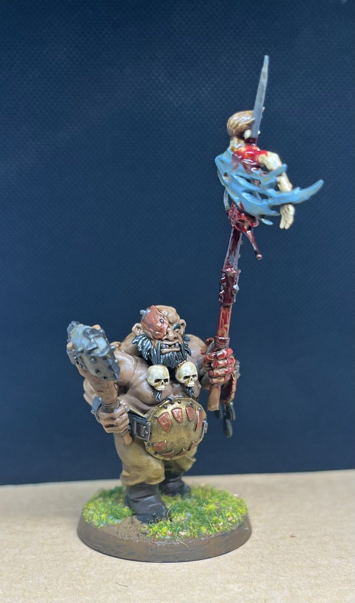 DMCFFD's tweet photo. A somewhat kitbashed ogre. #6mmrpc #warhammerfantasy https://t.co/O3WHhjTRjE