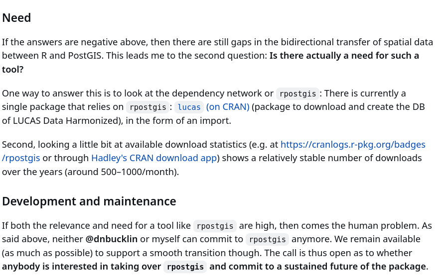 jakub_nowosad's tweet photo. @MathieuBasille opened a new issue about the future of the {rpostgis} package.

Learn more at https://t.co/8ROCormmqO.

#rstats #rspatial #postgis https://t.co/tzy6g69XRH