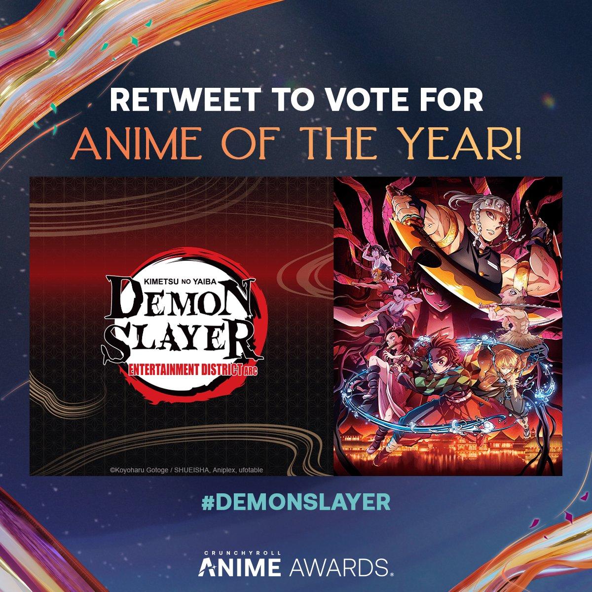 🌟 RETWEET TO VOTE 🌟
🔥 #DemonSlayer Kimetsu No Yaiba Entertainment District Arc for Anime of the Year in the 2023 #AnimeAwards!

Cast your vote for other categories ➡️ got.cr/AA23VOTE-TW