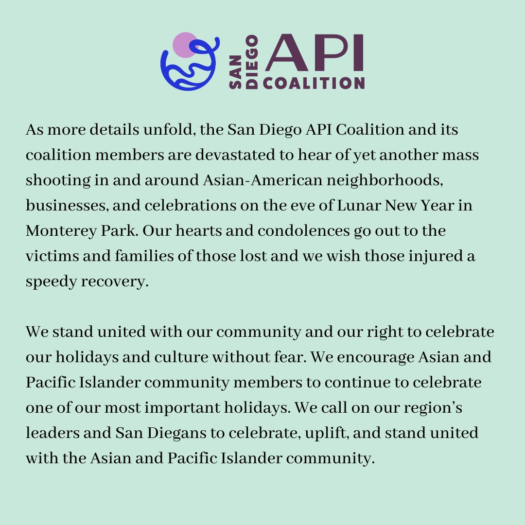 Our hearts and condolences go out to the victims and families of those lost and we wish those injured a speedy recovery.

We stand united with our community and our right to celebrate our holidays and culture without fear.