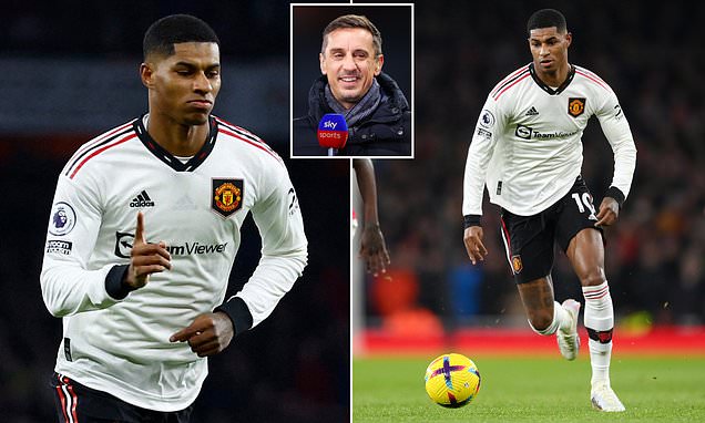 footyhsn's tweet photo. Gary Neville lauds Marcus Rashford after he opened the scoring against Arsenal https://t.co/NNb3UWMrVT https://t.co/ATJQj7y8Wt