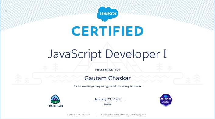 Gautamchaskar1's tweet image. Hurray 🥳🥳🥳
Finally 4x certified! 🥳🤩😍🔥
This one is close to ❤️.
 🎊🎊🎊🎆🎇🎆🎊🎊🎊
#trailblazercommunity 
#certifiedPro #salesforce #salesforceohana
#trailhead #celebration 
@trailhead