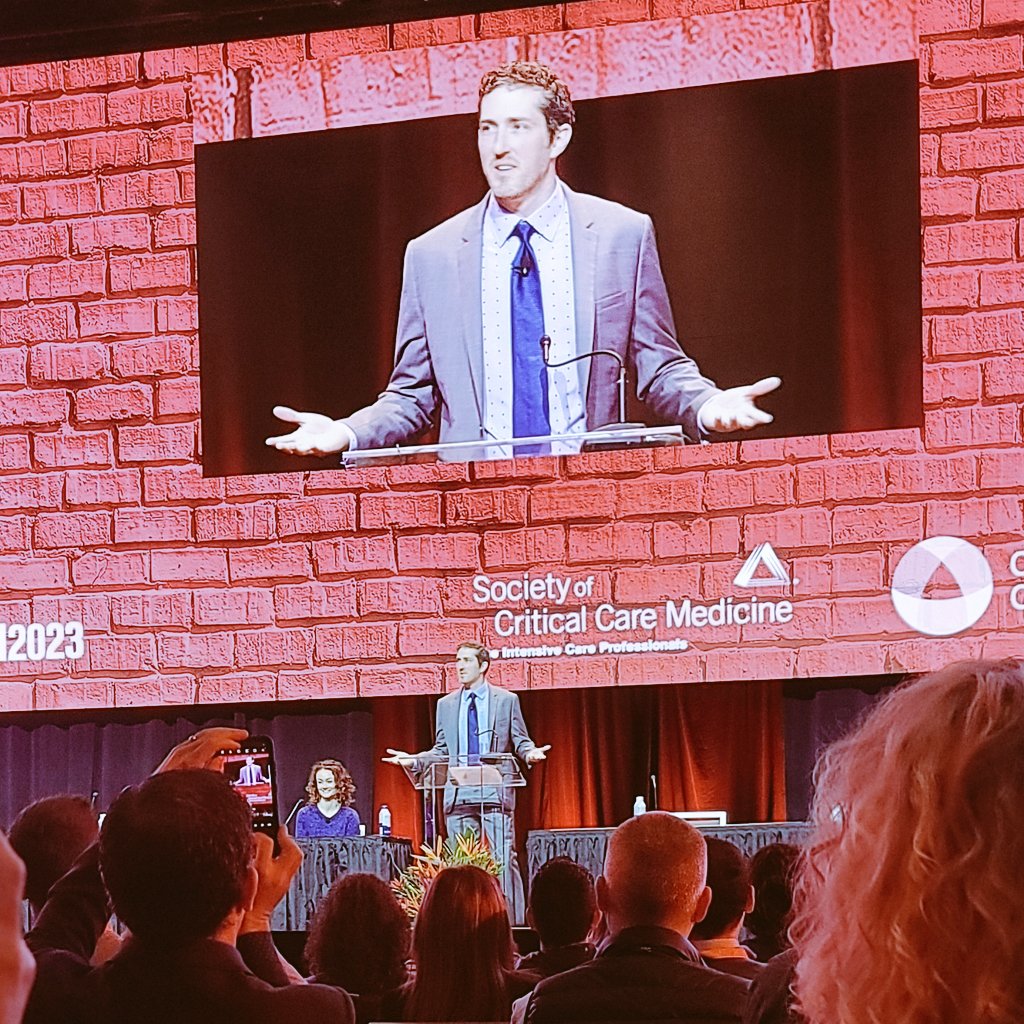 CCPharmacists's tweet photo. A hilarious/sobering/inspirational time with @DGlaucomflecken and @LGlaucomflecken at the 2023 @SCCM Annual Congress Peter Safar Honorary Lecture! 

"Don't forget the families of the critically ill - they need a space to heal as well."

🙏🏽
#SCCM2023 #PharmICU #TwitteRx #SCCMSoMe https://t.co/O6xqukLAfD