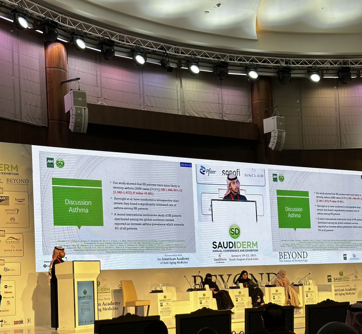 Proud to be presenting at the largest Derm conference in the Middle East <a href="/AnnualSAUDIDERM/">SAUDIDERM</a> 

It has been such a memorable experience with hopes to have it again 

Special thanks to the guidance and enlightenment of Dr. Nouf Almuhanna <a href="/NoufKAlmuhanna/">د. نوف المهنا | جلدية وتجميل</a>