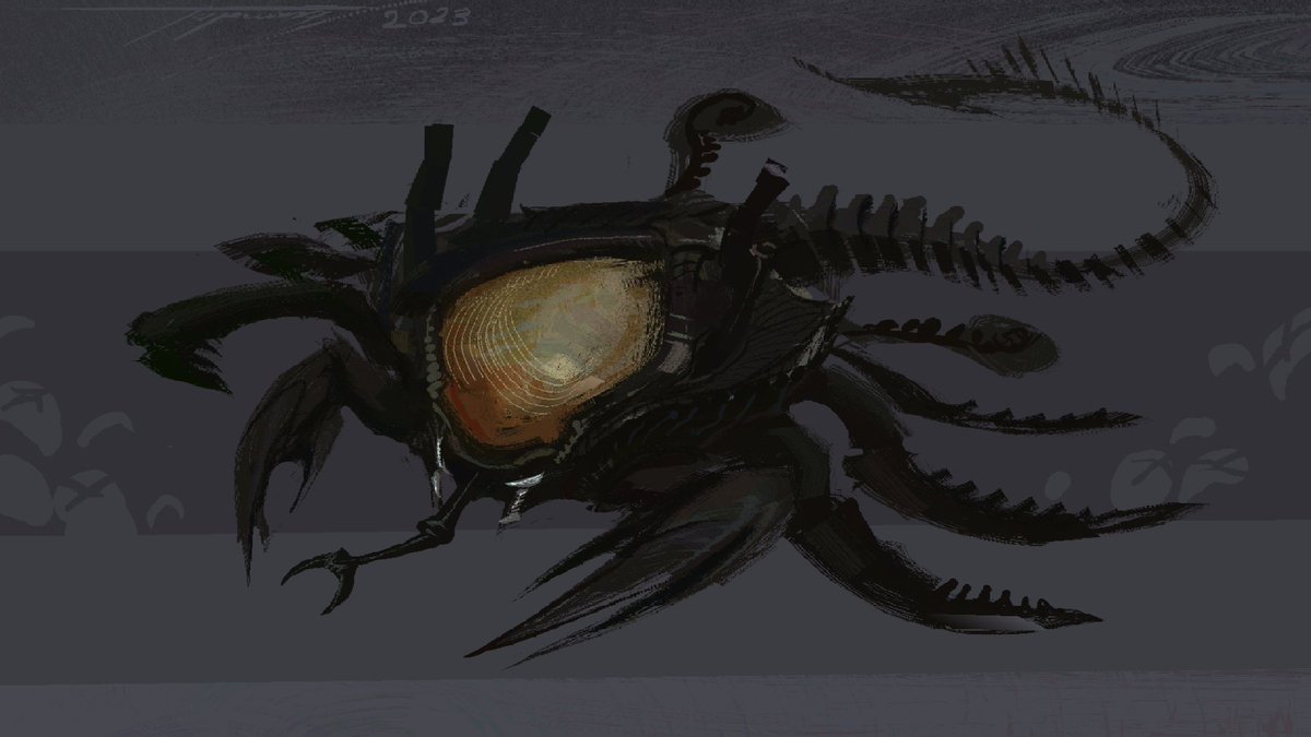 Day #17 Carcinization.
aaand we’re back to crabs. ^^”
but hey, I’ll take an excuse to draw a xeno-something. 
#HEAVYJAN #creatuanary_crew2023