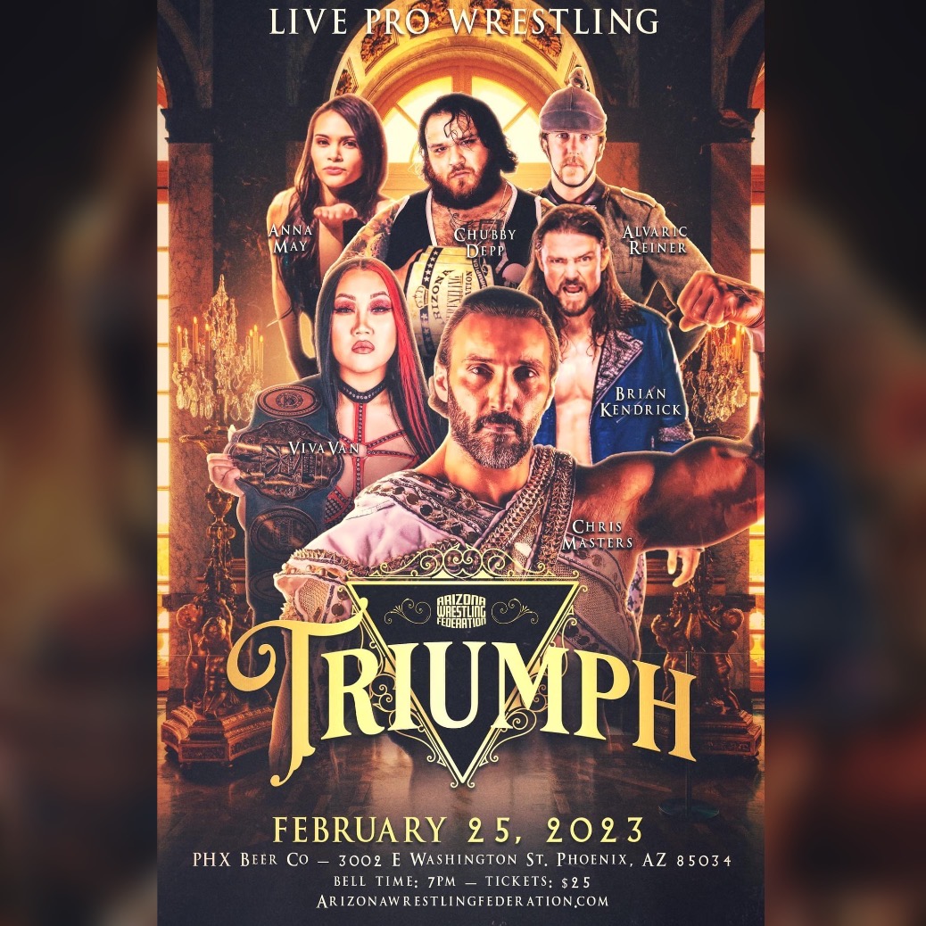 2/25 - BRIAN KENDRICK comes to #awftriumph at the PHX Beer Co. in #PhoenixAZ | TICKETS: …-wrestling-federation-llc.square.site/product/awf-tr…

 @mrbriankendrick @mr.briankendrick

#prowrestling #luchalibre #wwe #aew #impact #fun #tix #saturday #phoenix #phx #nxt #njpw #gold #thingstodo #az #arizona #205live