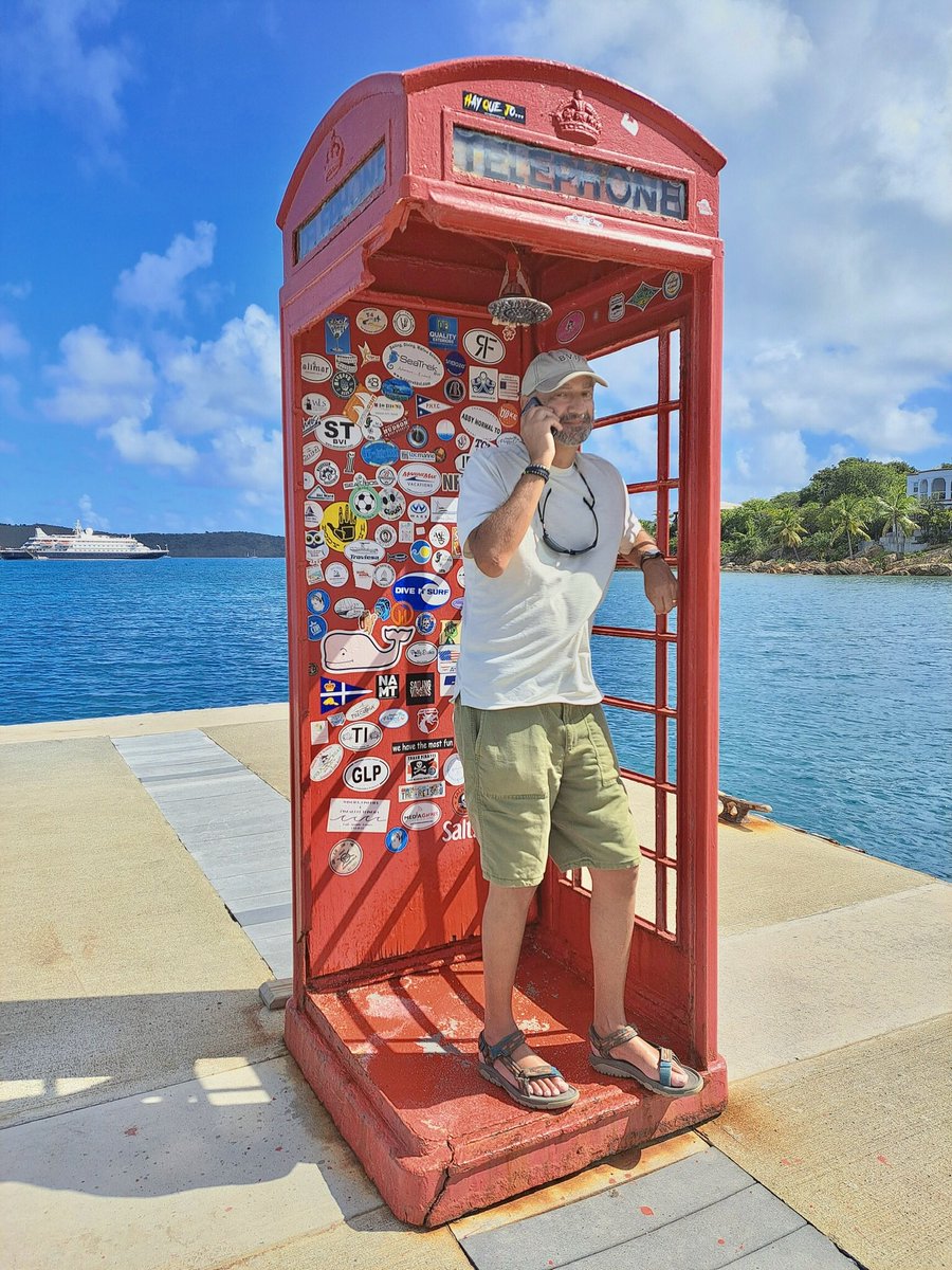 It’s strictly BYOP (bring your own phone) at the Leverick Bay Marina dock on Virgin Gorda! Ps: it’s a shower!
#BVI #sailing #VirginGorda @SeaDreamYC @BritishVirginIs #cruising