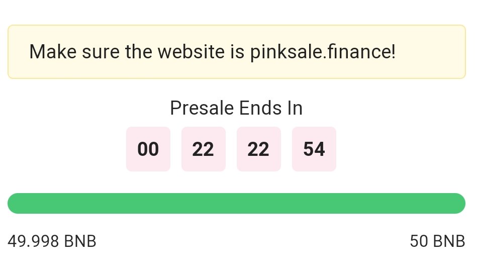 Whitelist Başvurusu İçin Form Paylaştığım Rapper Token Ön Satışı 15 dakika içinde tamamladı 🔥 Whitelist hakkı alamayanlar için poocoin lansmanı TR saati ile pazartesi 20:00'da

pinksale.finance/launchpad/0xC8…

#BSC #GEM #BNB #BTC #Pinksale #Presale #Pancakeswap #ETH #Binance