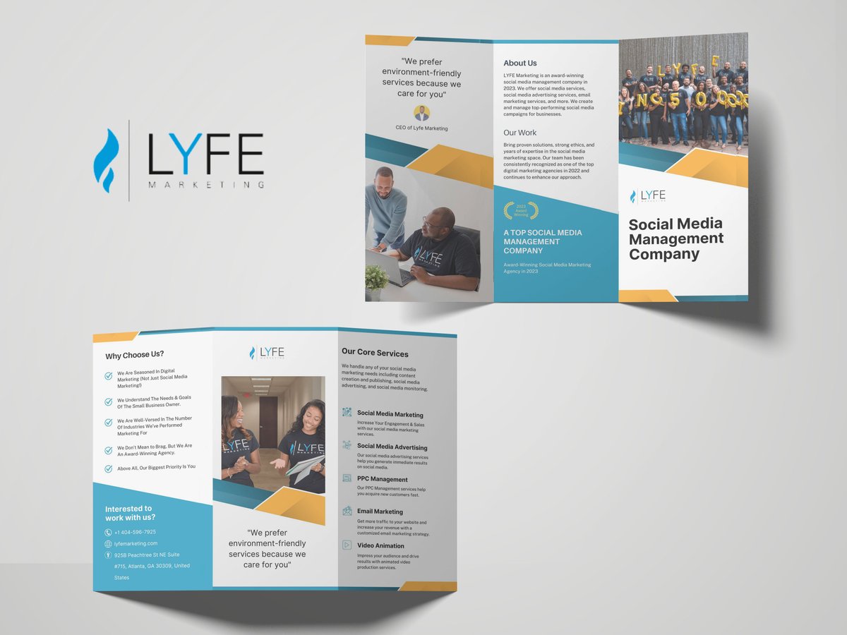 Yesterday Designed this Brochure for @LYFEMarketing 

Lyfe Marketing is an Award-Winning Social Media Marketing Agency.

Looking forward to getting everyone's feedback 😊

Follow @aaliya_va to get my professional services.