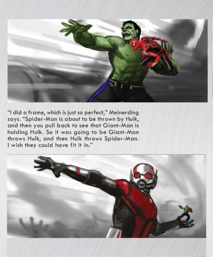 RT @HulkMoments: Avengers Endgame Concept Art of Giant-Man about to throw Hulk about to throw Spider-Man https://t.co/IlkJQKoAdq