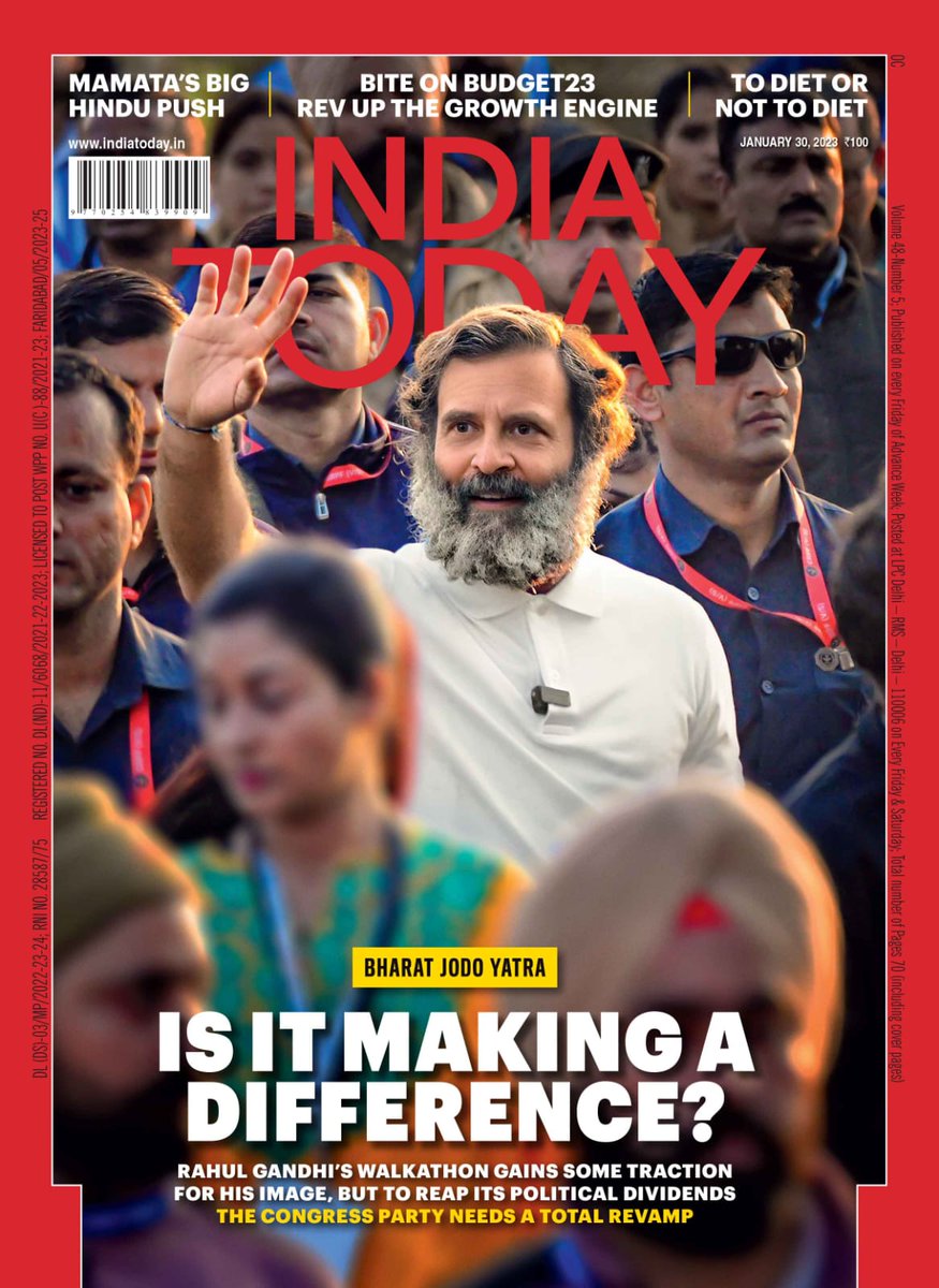 Rahul ji's #BharatJodoYatra is creating history ✌️💫
#indiatodaymagazine