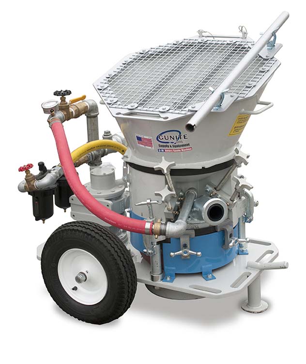The C-10SL Gunite machine comes equipped with a 9 HP air motor, air in-line regulating valves, your choice of a low, medium, high or ultra-high production feed system and a short premix hopper assembly. 
gunitesupply.com/product/c10sl/
#nocrop #concrete #construction #poolconstruction