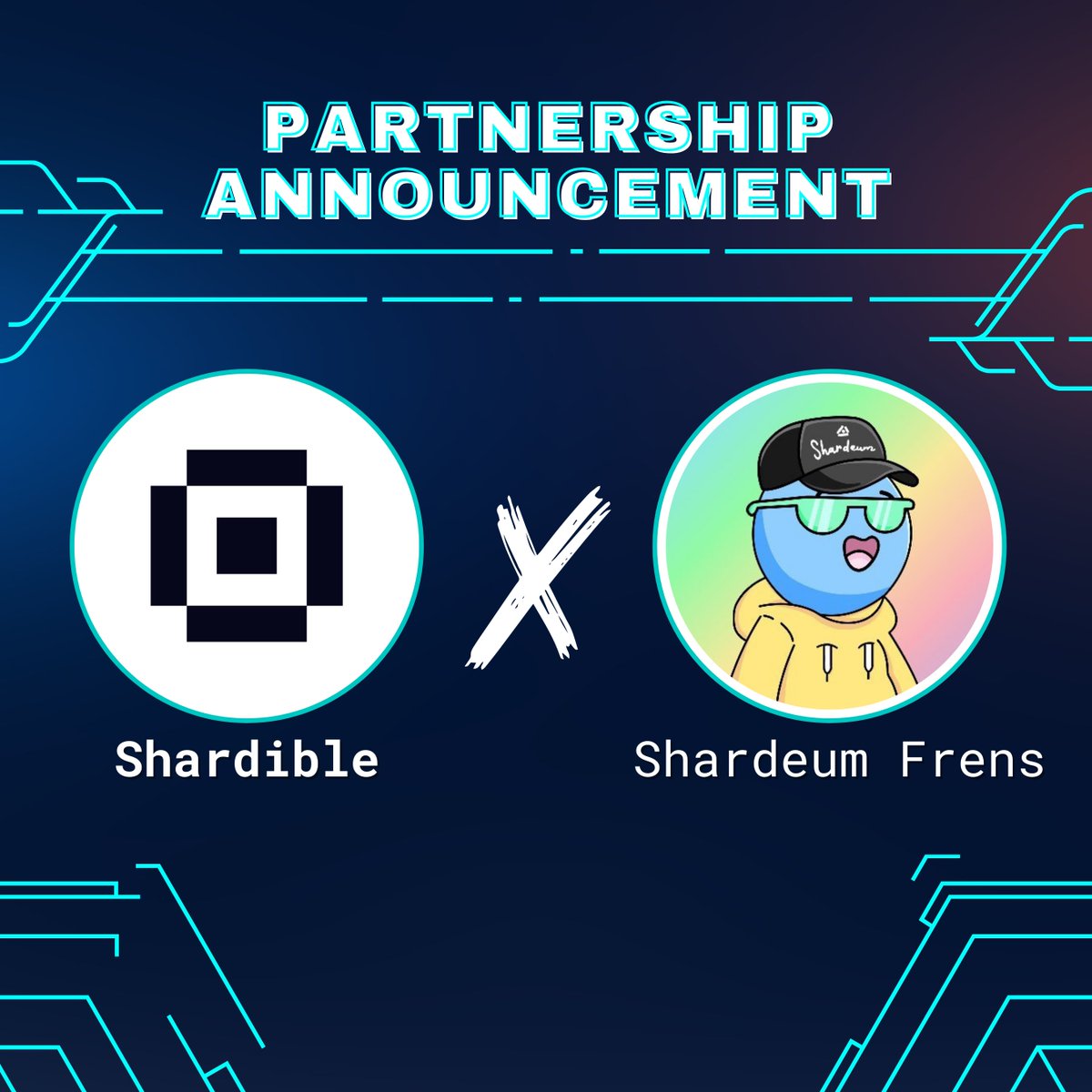 shardible's tweet photo. 🎉Exciting news! @Shardible is officially partnering with @ShardeumFrens🥳. 

Get ready for a whole new world of #NFT possibilities! #cryptoart #cryptocollectibles #Shardible #SHM #Shardeum https://t.co/Aj3DyPpkzh