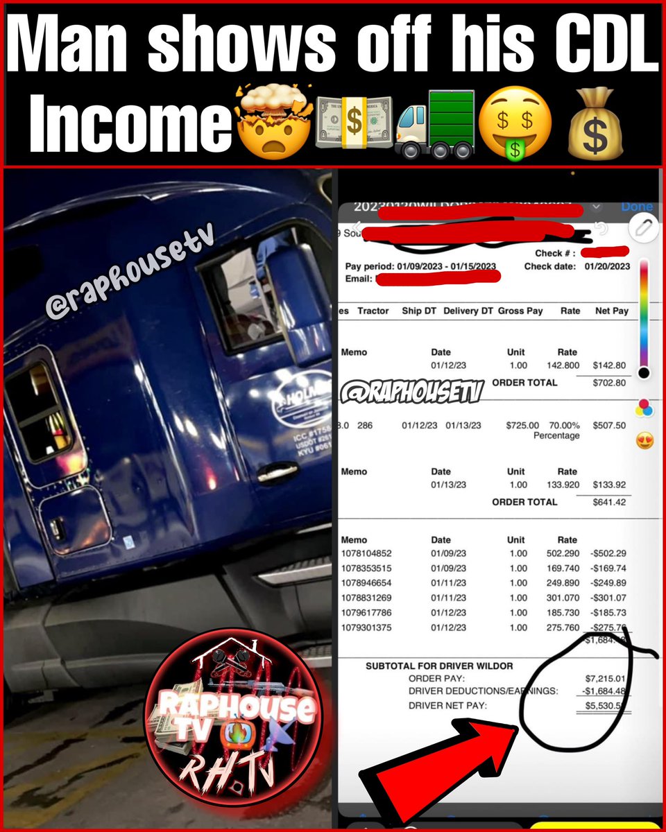 Man shows off his CDL Income in 7 days he made $5k+💵🤯🚛
