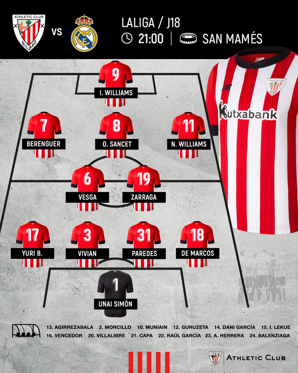 enelminuto91's tweet photo. 📝 ONCES TITULARES.

🔴⚪ Athletic Club 🆚 Real Madrid ⚪⚪

🏟️ San Mamés.

⏰ 21:00

📺 DAZN.

👉 @JositoHerrero https://t.co/YGqEOzpZZ8