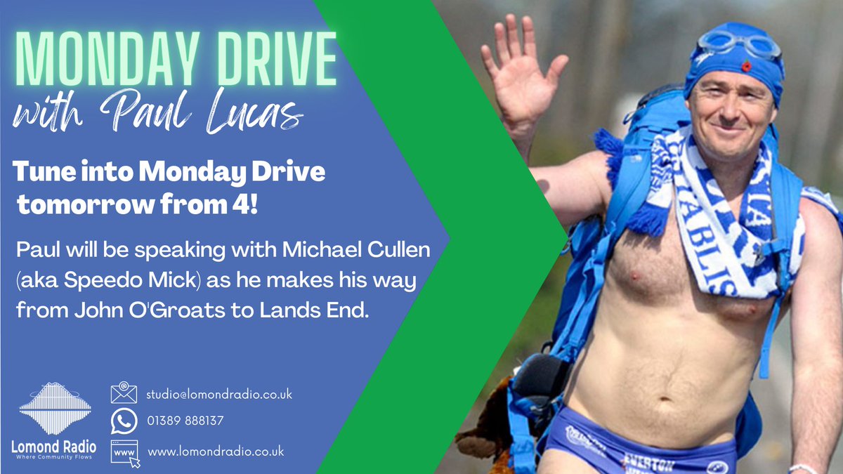 lomondradio's tweet image. Tune in to Lomond Drive with Paul Lucas tomorrow from 4pm. Paul will be joined live at Strathleven House, Dunbartonshire by @speedomick!

#LomondRadio #localradio #communityradio #fundraiser #speedomick #finalstomp #charity #charityevent #support #lovelocal