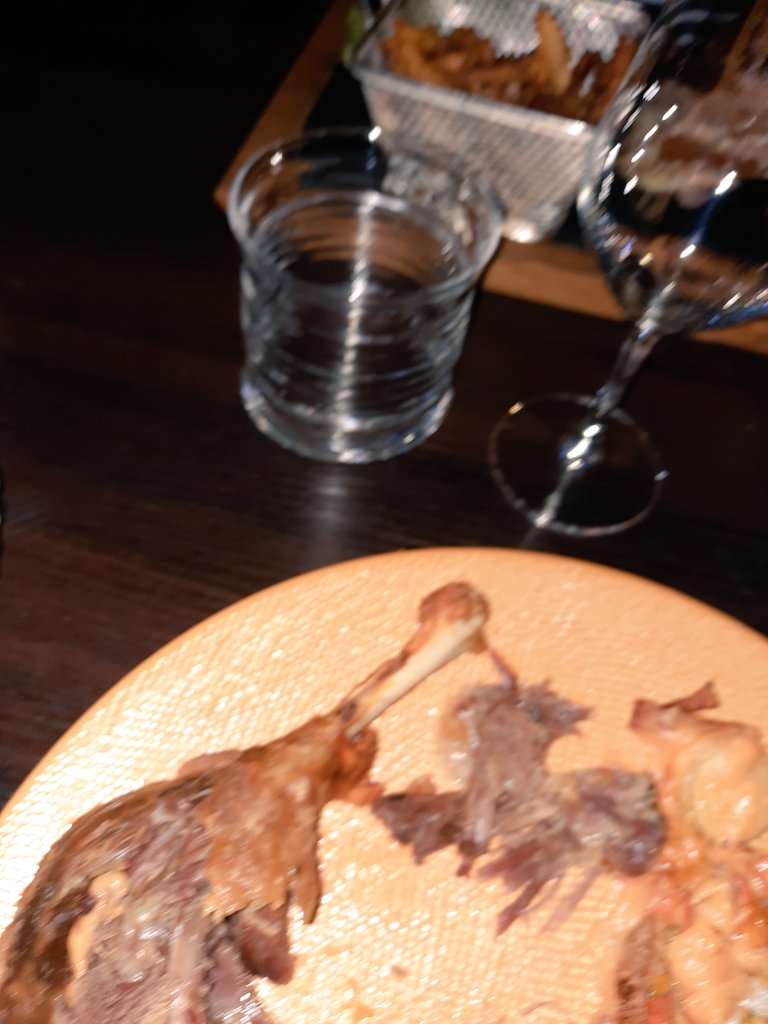 MagnoliaFrance's tweet image. Disappointing meal this evening at Le Foudre #Homps a very over done confit de canard