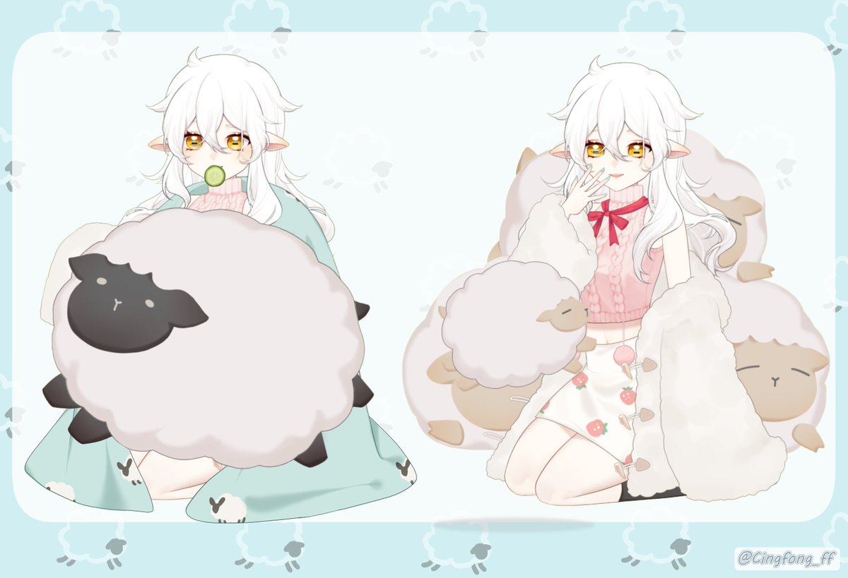 ✨Sheep Girl Adopt - $3300USD✨

Fully rigged Vtuber model!
- 18x expressions toggles
- 10x animations
- Multiple rigged assets (Book, sheep plushies and more) 

🎨
<a href="/Cingfong_ff/">CF傾風🦖🍖 -Comms Open-</a>

📩DM to inquire.