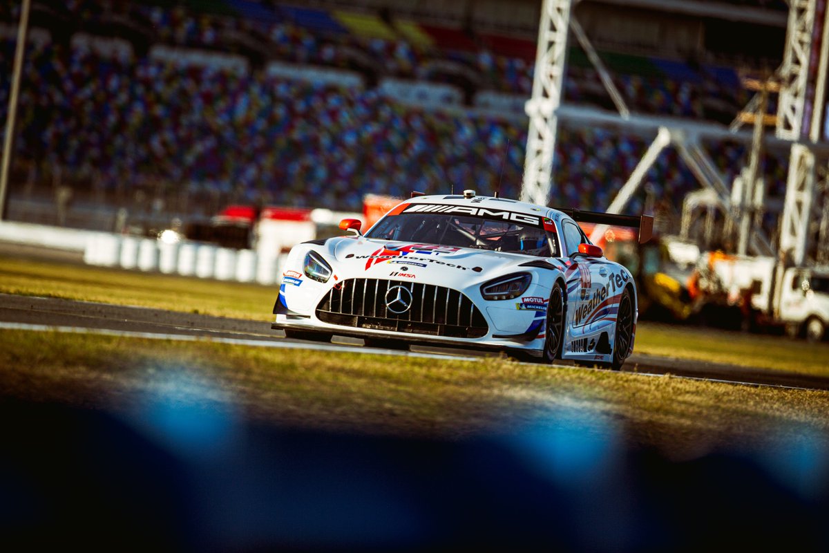 amgmotorsport's tweet photo. #IMSA - Fantastic #AMGGT3 qualifying at @DAYTONA: P1-P4 with pole in GTD and GTD PRO class. 🤜🤛

P1 - #57 @WinwardRacing
P2 - #75 @SunEnergy1Race by @AkkodisASPTeam
P3 - #32 @GilbertKorthoff
P4 - #79 @RaceWeatherTech

We can’t wait for the next weekend to arrive!

#Rolex24 https://t.co/pf4xH7NzxI