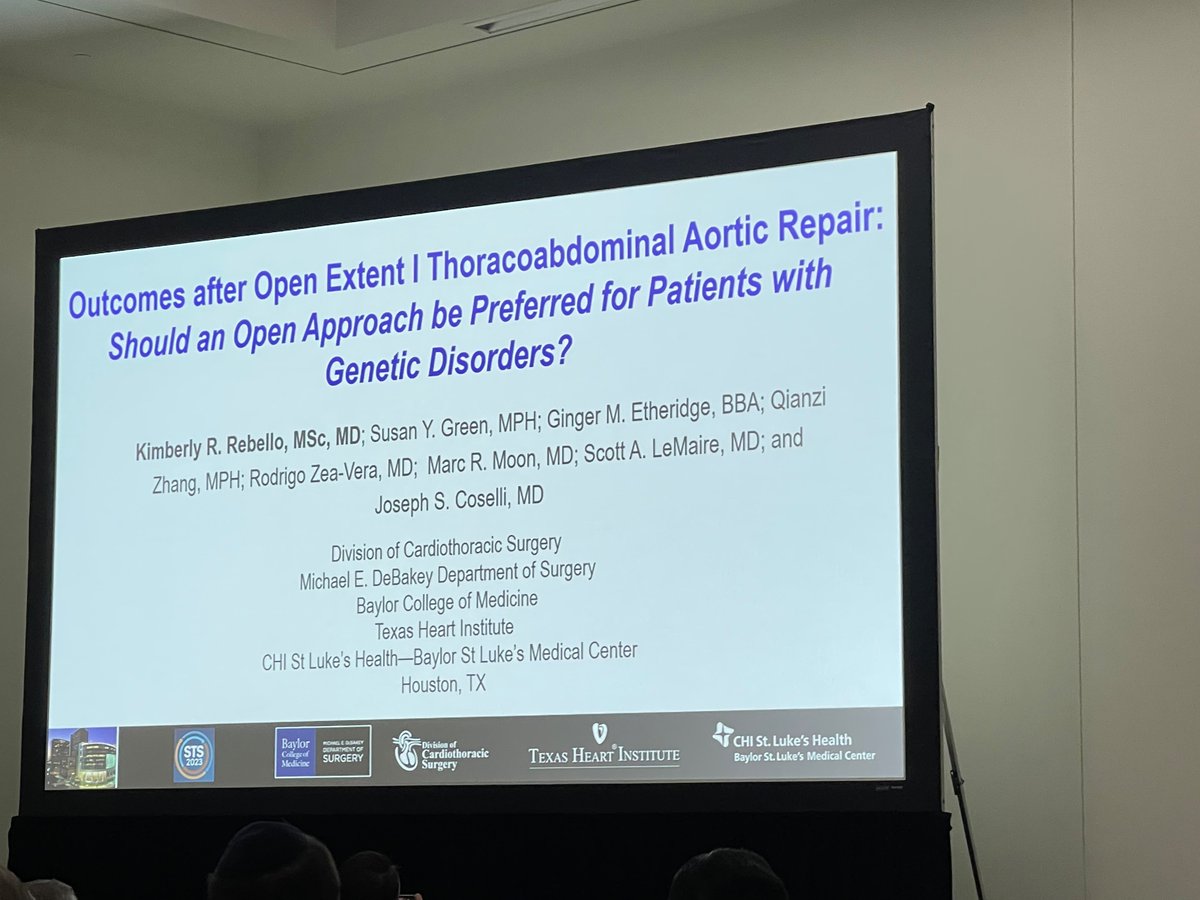 Fantastic #STS2023 presentation @KRRebello T32Fellow @STS_CTsurgery on Open extent I TAAA with HTAD. #aortaEd