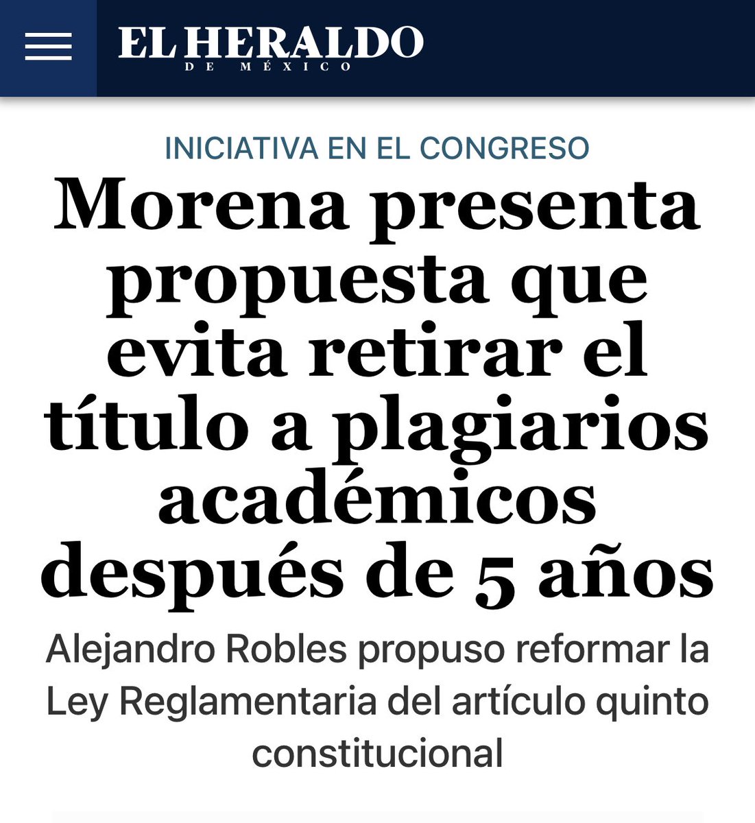 Lamentablemente, no es broma…

Otra vez, reformas a modo para quien viola la ley.