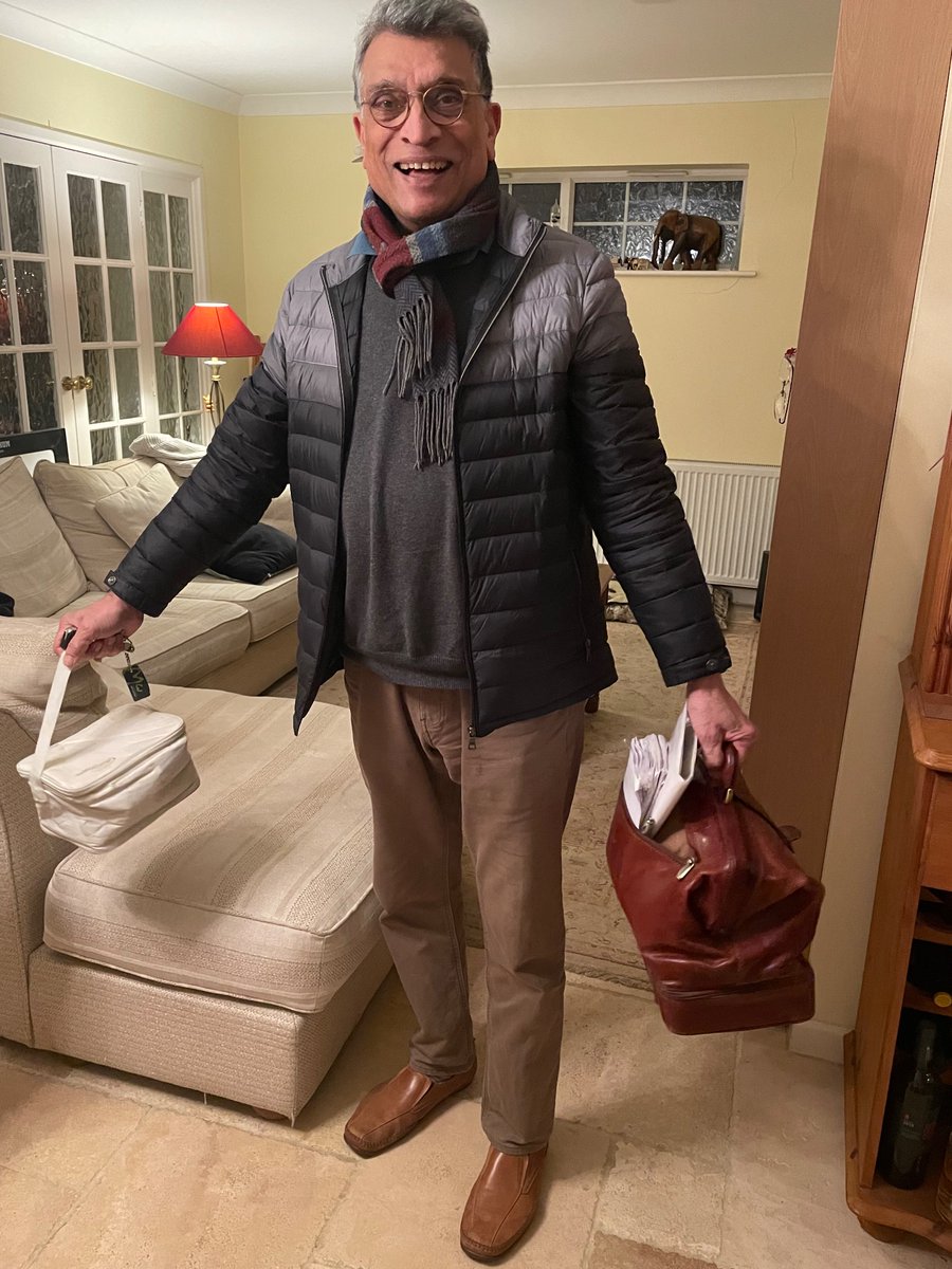 Very proud of my Dad, finally retiring as a doctor after 48 years 👨🏽‍⚕️ 🥳 he came to the UK in 1978 and has helped so many people since then. 

Here he is, just come home from his last day at the out of hours service. 

Doctors are heroes in my book. 🥰

P.s. Keep our NHS public