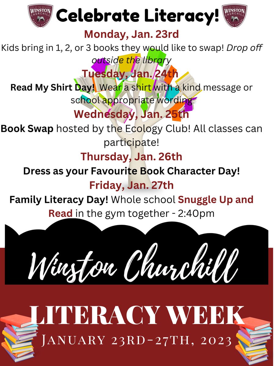 It's Literacy Week at Winston!  Join in the fun! #LiteracyWeek2023 #FamilyLiteracyDay #WeAreReaders #WinstonPride